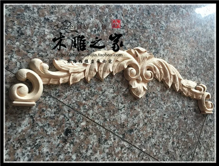 Dongyang woodcarving Style Floral applique flower patch connection door flower carved flower bed flower wood furniture cabinet