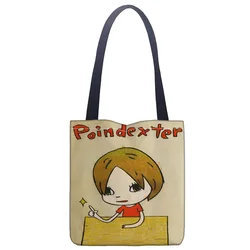 Custom Nara Yoshitomo printing shoulder bag canvas tote bag shopping travel book handbag custom logo