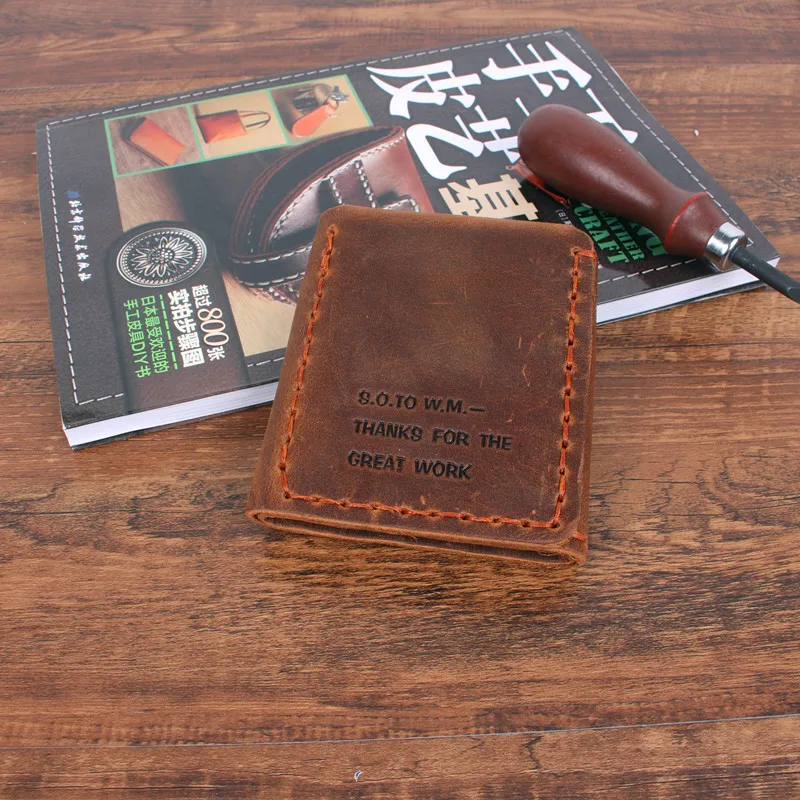 LEACOOL 100% Genuine Leather Wallet Men The Secret Life Of Walter Mitty Cow Leather Wallet Vintage Crazy Horse Handmade Wallet