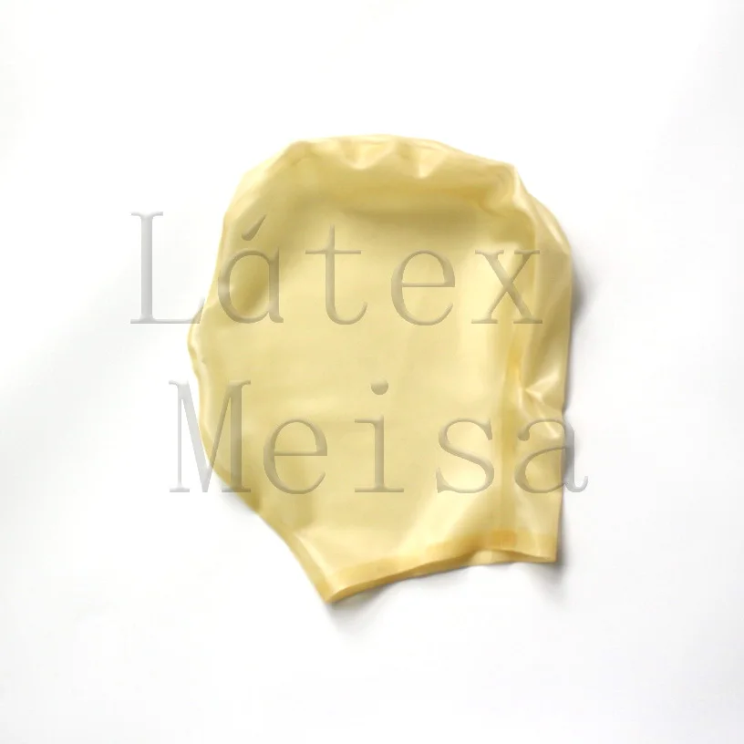 Handmade Latex hoods adult's rubber masks exclude back zip in transparent color