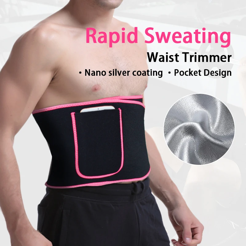 Rapid Sweating Men Women Elstiac Waist Support Belt With Pocket Lumbar Back Support Exercise Belts Brace Slimming Waist Trainer