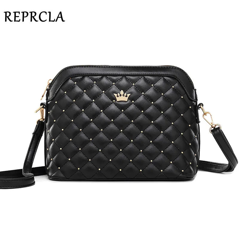 REPRCLA New Rivet Women Messenger Bags Designer PU Leather Handbag Crossbody Bags for Women Shoulder Bag Female Purse