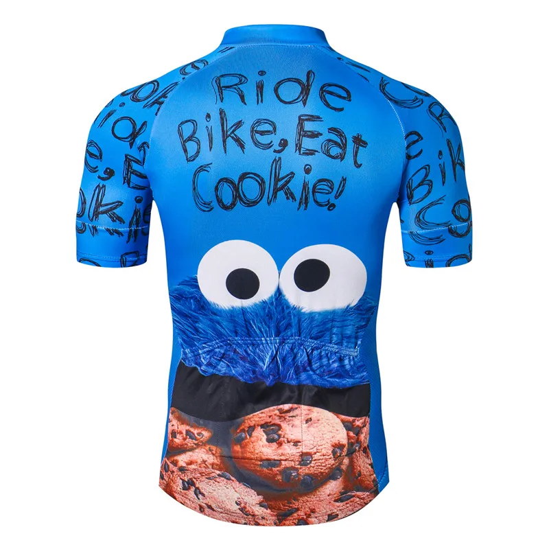 Weimostar Outdoor Sports Cycling Jersey Short Sleeve Men Ride Cycling Clothing Road mtb Bike Jersey Eat Cookie Bicycle Clothing