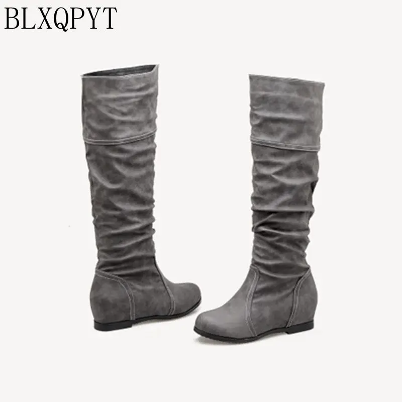 BLXQPYT New Plus Botas Mujer Plus Big&Small Size 28-52 shoes Woman Boots Winter Spring Autumn Increasing Comfortable Casual Y-25