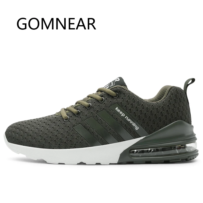 GOMNEAR Black Breathable Sneakers Men's Sneakers Light Running Shoes Man Outdoor Sports Shoes Walking Athletic Zapatillas Hombre