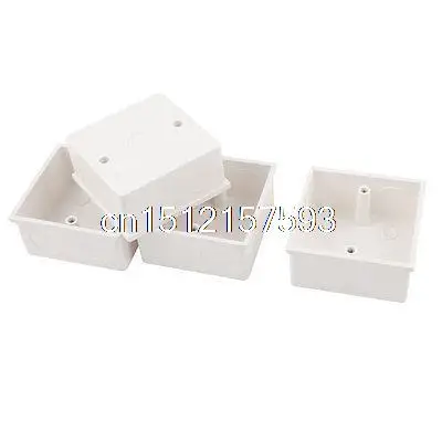 4pcs 86mmx86mmx40mm White PVC Mount Back Box for Wall Socket