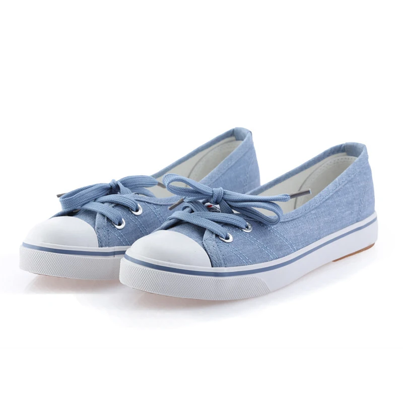 Summer Fashion Blue Women Flats Shoes Low Top Wedges Shoes Female Canvas Shoes Slip-on Student Casual Shoes Drop Shipping 35