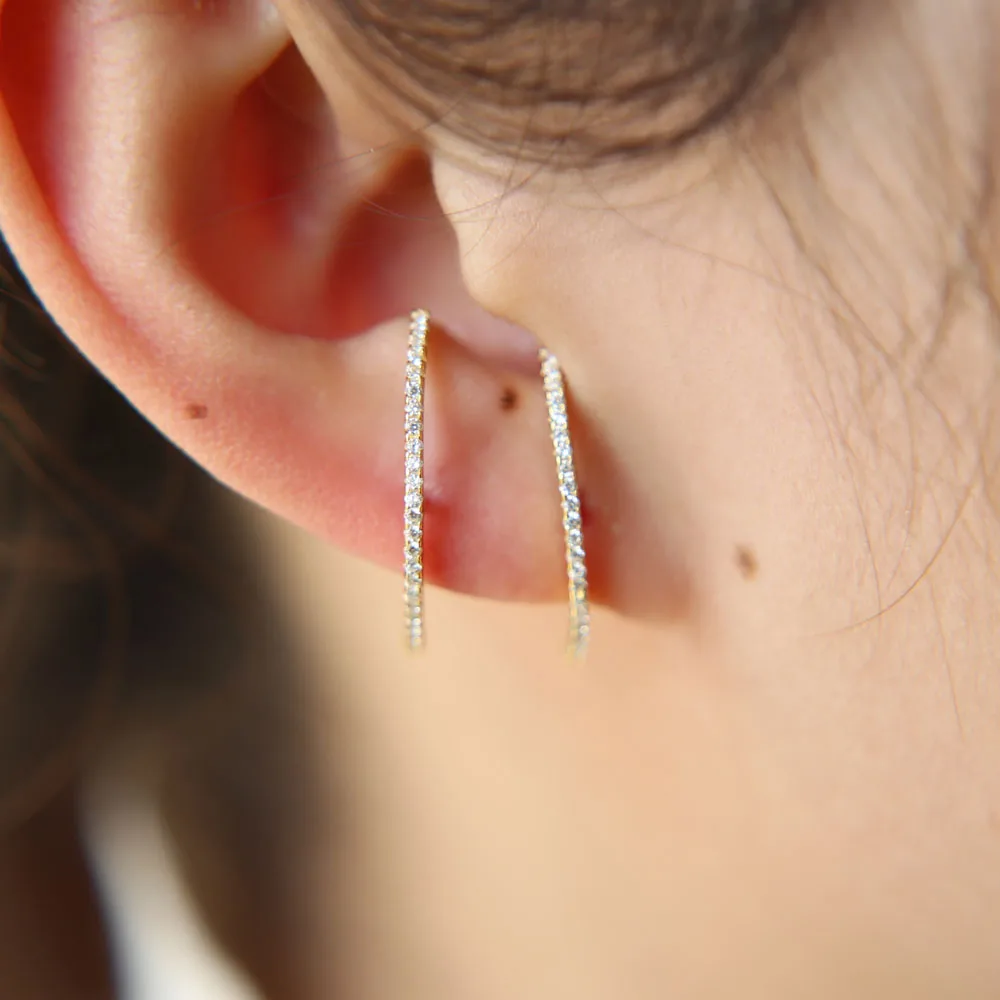 2018 Rushed Brincos Earrings Delicate Cute Cz Tiny Minimalist Girl Women 925 Sterling silver Earring