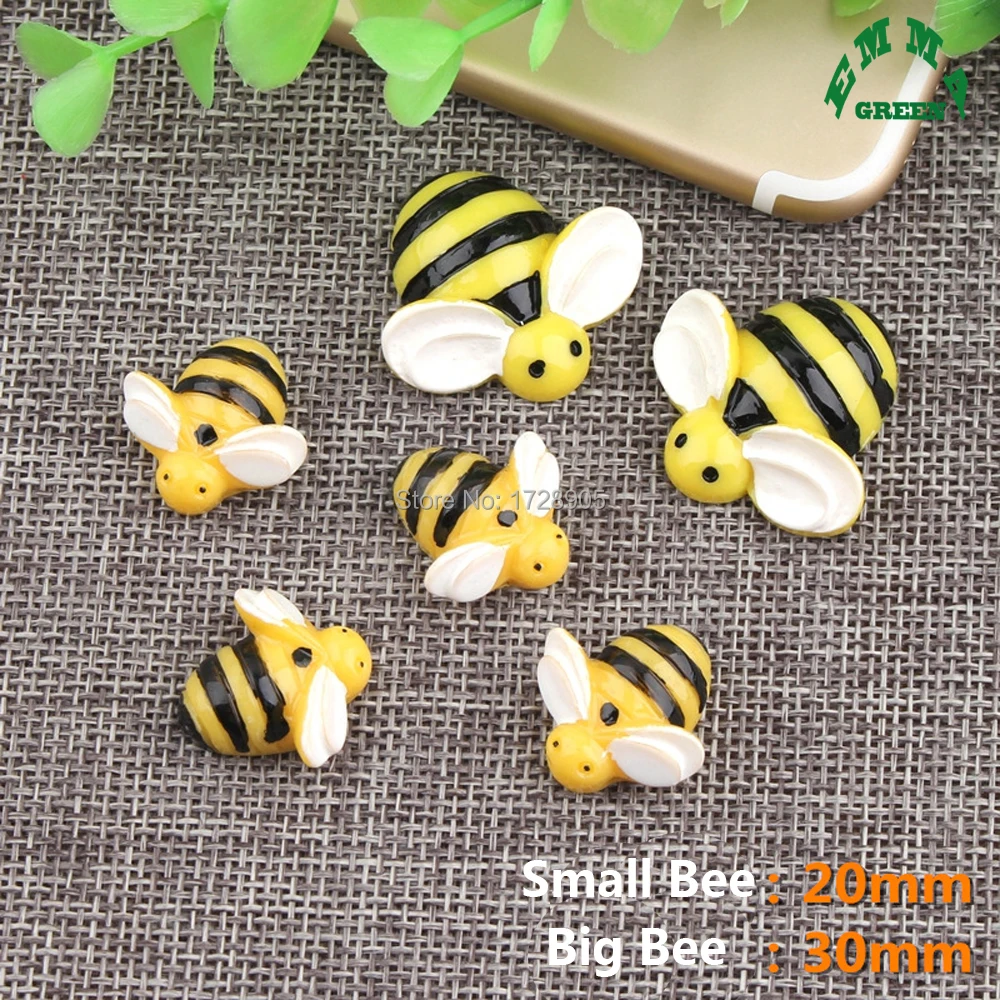 Bee Honeybee Cabochons 10pcs 20m Flat Back Flatback planar resin cute Insect Bee kawaii resin cabochons accessories new arrival