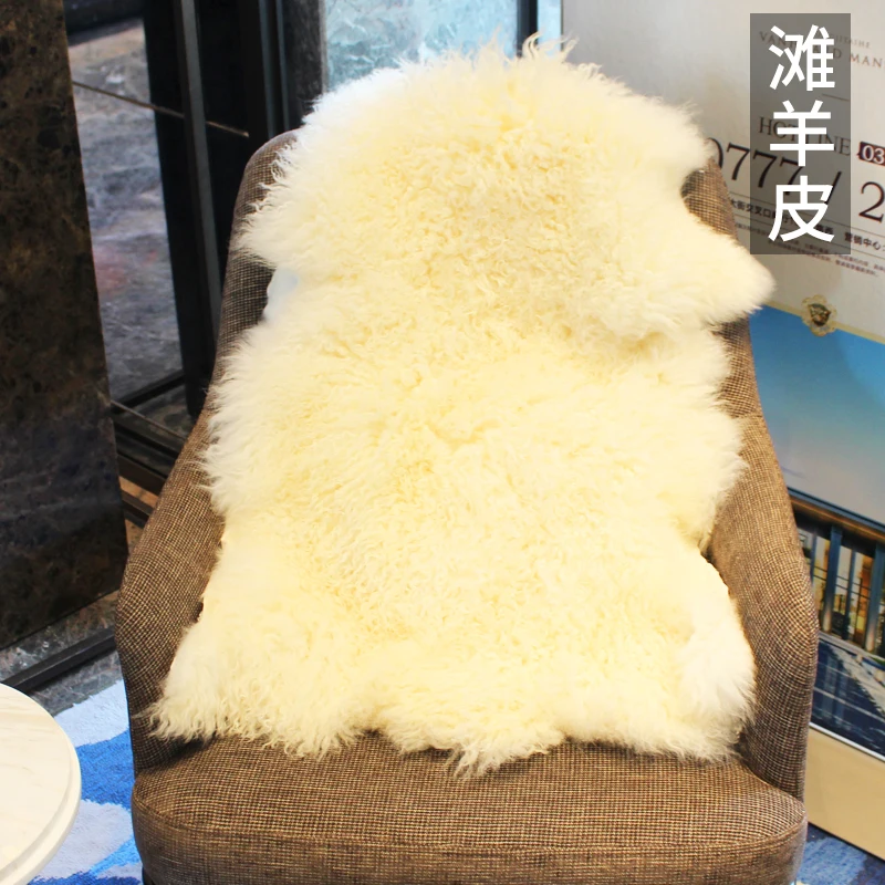 MUZZI Chair Cover Warm Hairy Carpet Seat Pad long Skin Fur Plain Fluffy Area Rugs 100% real Sheepskin  original  fsheepskin