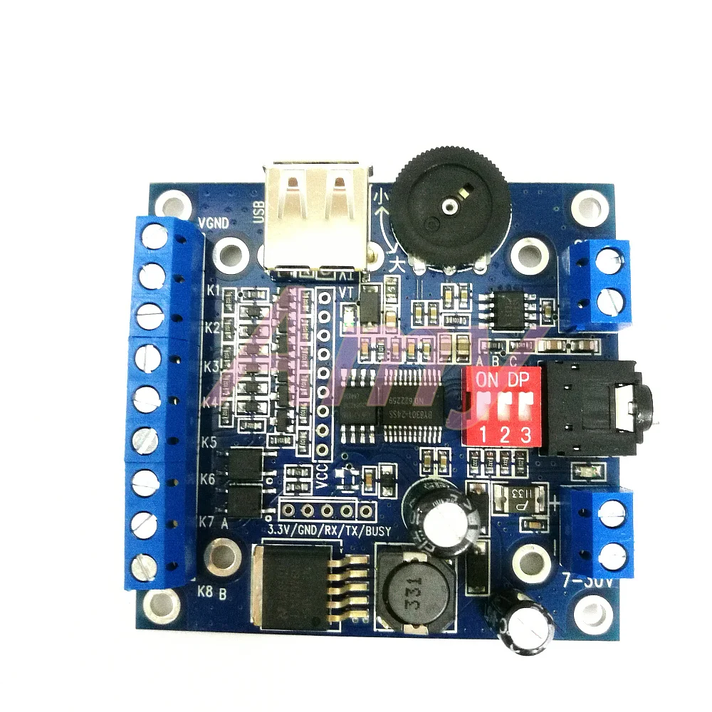 12V/24V voice module MP3 audio playing board sound broadcast module USB copy BY-F610