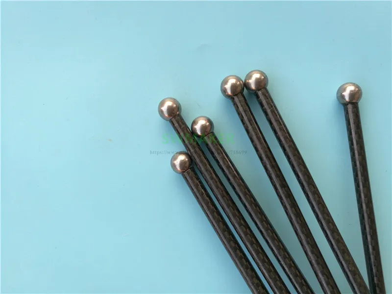 180mm-500mm 3K carbon tube Diagonal Push Rod +10mm dia metal ball for Rostock Delta Kossel/TEVO 3D printer