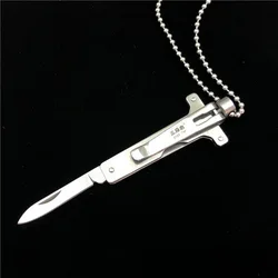 Seiko Stainless Steel Knife Pendant Mini Fruit Knife Creative Cross Pendant Necklace Pendant Knife EDC pocket knife