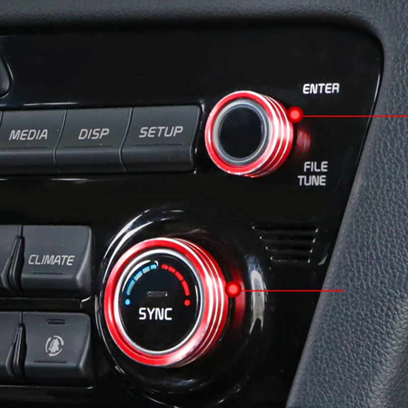 For Kia Sportage Ql 2017 - 2020 Aluminum Switch Knobs Heater Climate Control Buttons Dials A/C Air Con Cover Ring Decoration 4pc