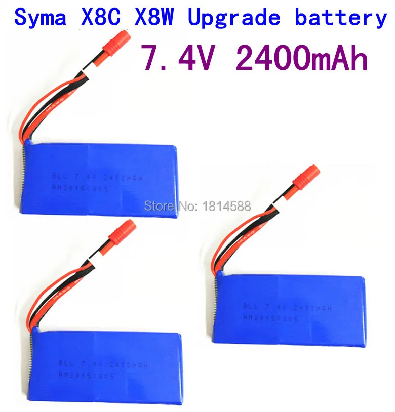 3pcs SYMA X8 X8A X8C X8C-1 X8W X8G 7.4V 2400 mAh Li-po Battery RC Quadcopter X8C X8W Spare Parts