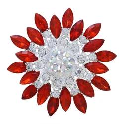 DIEZI Korean New Bouquet Colorful Charm Brooch Jewelry Red Flower Crystal Rhinestone Bride For Wedding Brooch Pins Women Brooch