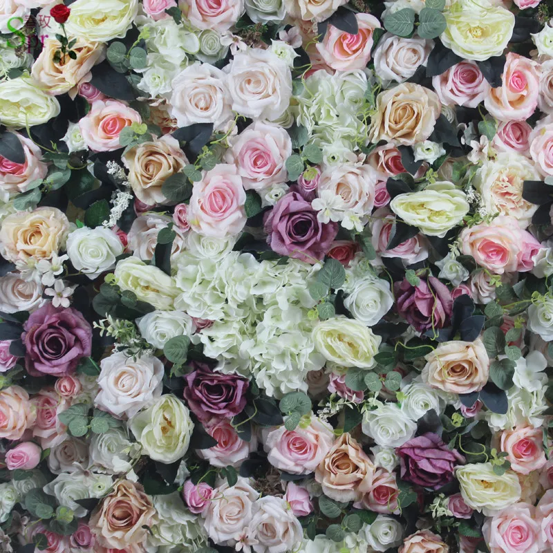 SPRFree Shipping 24pcs/lot high quality 3D flower wall wedding backdrop artificial rose hydrangea flower arrangements