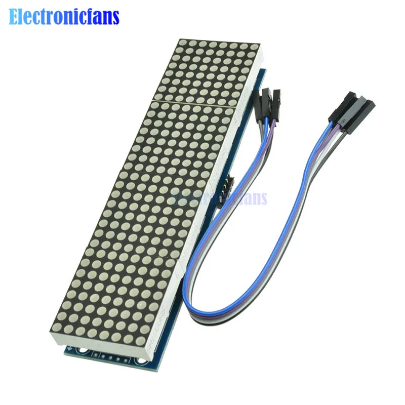 MAX7219 LED mikrokontrolera 4 w 1 wyświetlacz z linią 5P Dot moduł macierzy 5V napięcie robocze dla Arduino 8x8 matryca punktowa wspólne