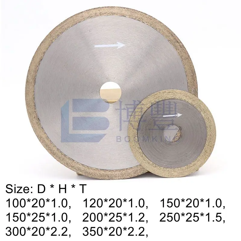 Diamond blades size:D100/105/120/150/200/250/300/350 for Glass, jade, gems, crystals, ceramics,etc.BOOMKING Saw blade