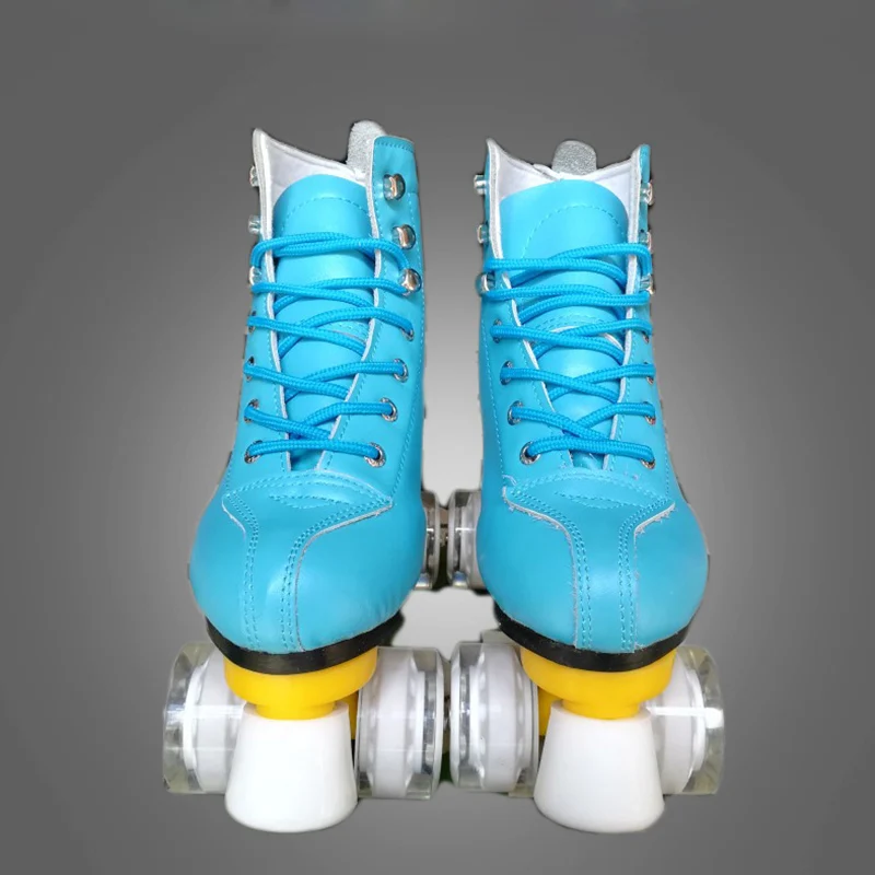 Adult Children Two Line Roller Skates Double Row 4 Wheel Skating Shoes Good As SEBA Cowhide Leather Patines Gifts For Kids IB33