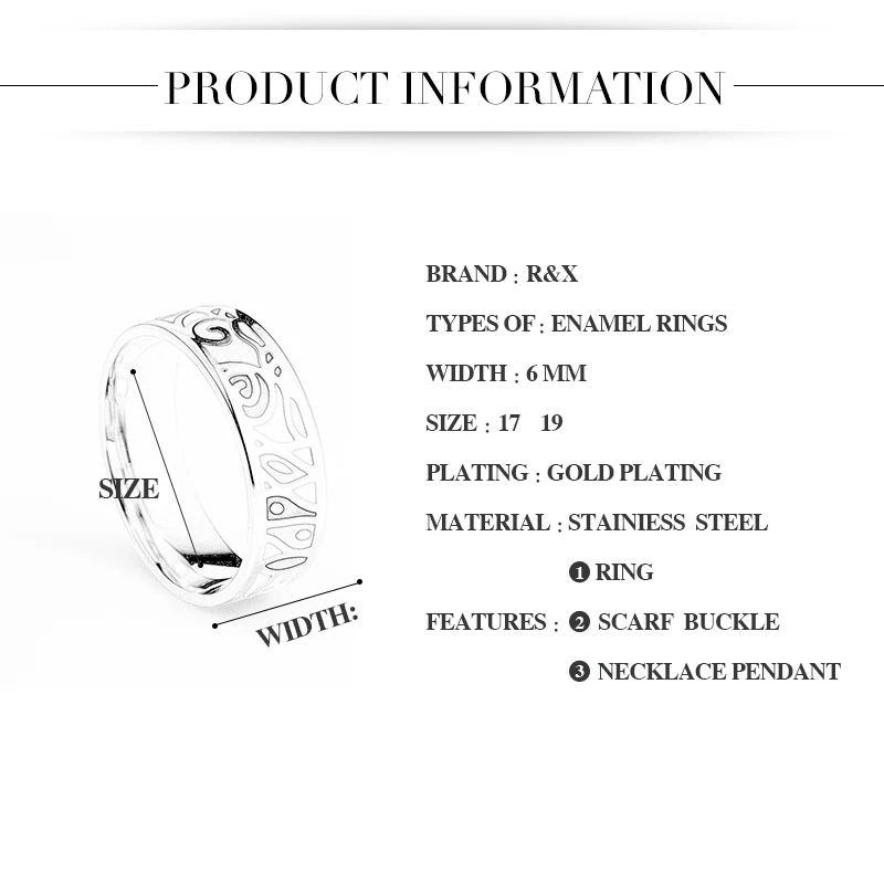 2018 New Arrivals Free Shipping Enamel Jewelry Stainless Steel Fashion Style Rings For Women Vintage Ceramic Wedding Gift