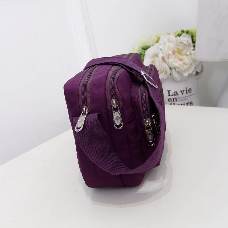 Women Fashion Solid Color Zipper Waterproof Nylon Shoulder Bag Female Crossbody Bag Ladies Bolsa Feminina Waterproof Travel Bag