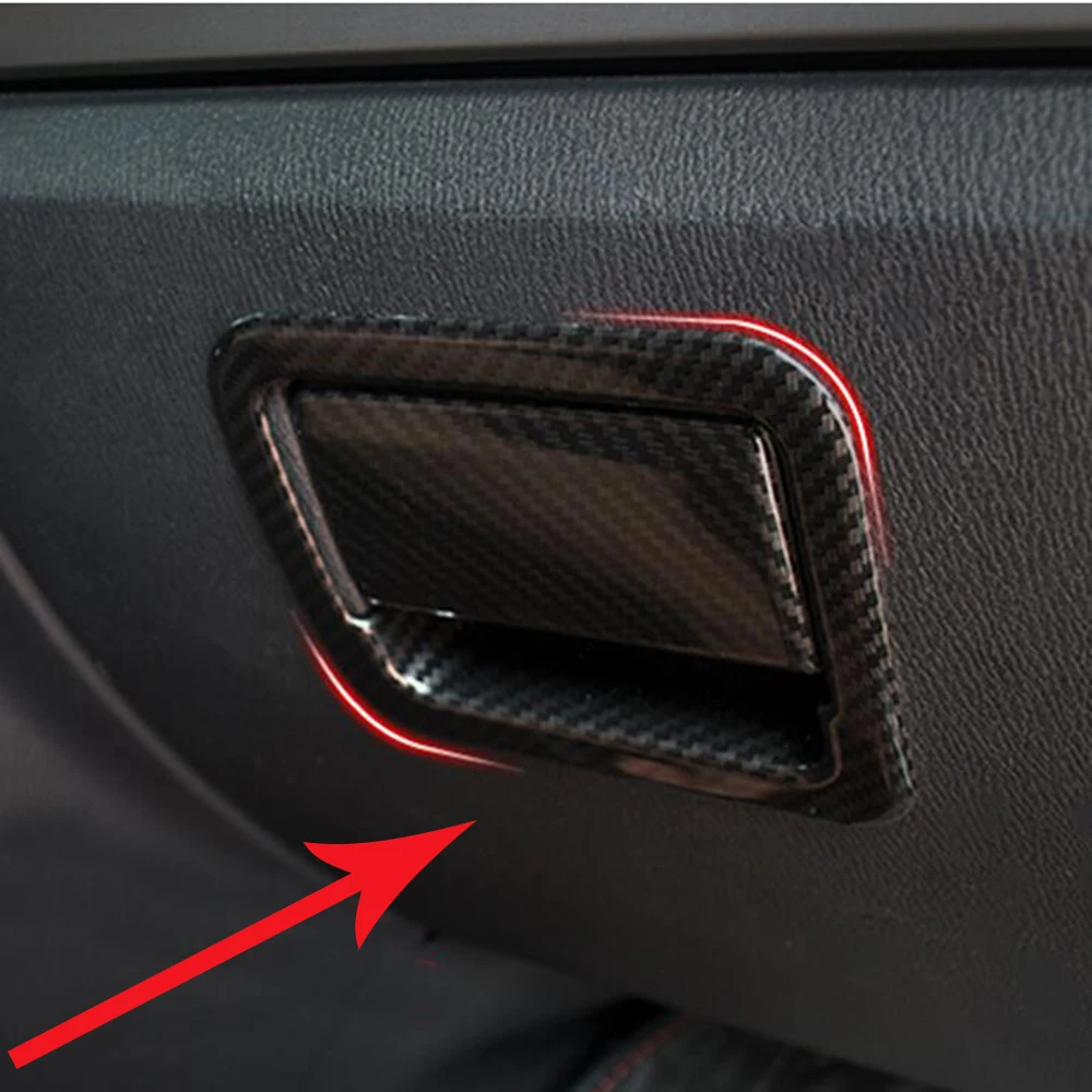 

Carbon-Fiber-Interior-Storage-Box-Handle-Cover-Trim-For-Mazda-3-Axela-2017 2018