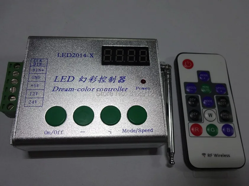 LED-2014-X,14key RF LED pixel controller,support W2811/WS2812B/TM1804/INK1003/UCS1903 etc,2048pixels controlled;DC5-24V input