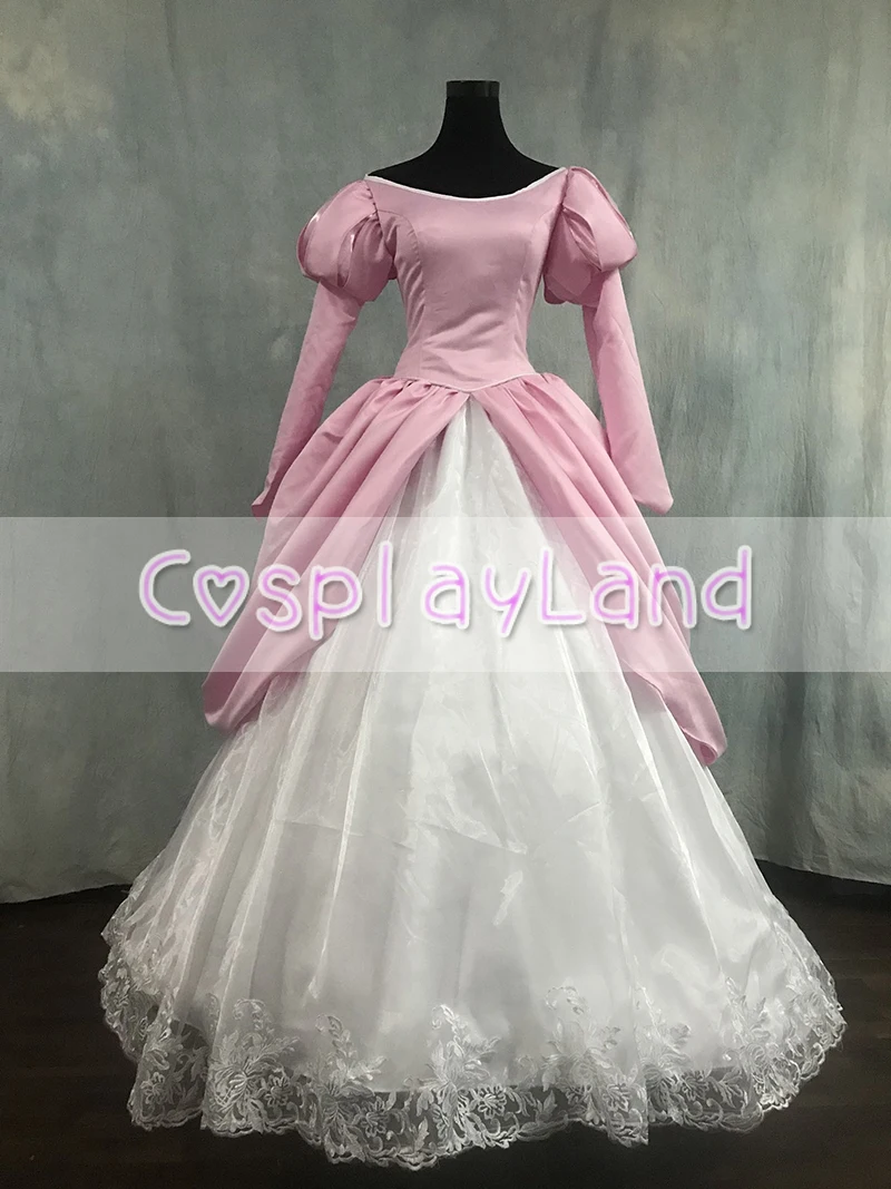 

Mermaid Ariel Costume Cosplay Princess Dress Pink Custom Made Adult Women Halloween Birthday Party Gown