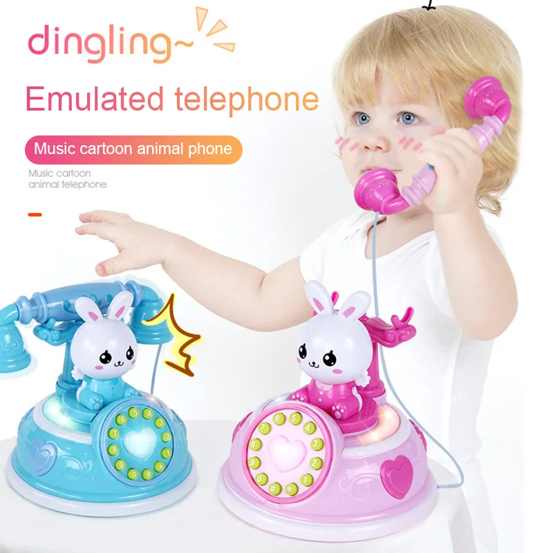 

New 1 Pcs Simulation Telephone Toy Role Play with Music Light Early Educational for Children