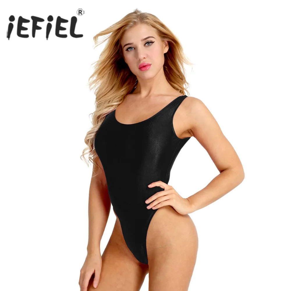 

Womens Fashion Bodycon Swimsuits High Cut Low Back Stretch Solid Leotard Bodysuit Summer Holidays Bathing Suits Bodystocking