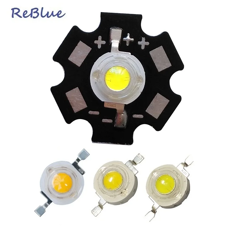 ReBlue 3W Led Diode 5W Power Led Chip Led Diode 1W 3W 5W on 20mm star PCB Heatsink Diy Lamp Diode 660nm UV 365nm IR 850nm bead