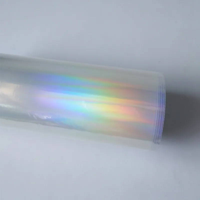 Holographic foil hot stamping foil press on paper or plastic transparent plain rainbows hot foil