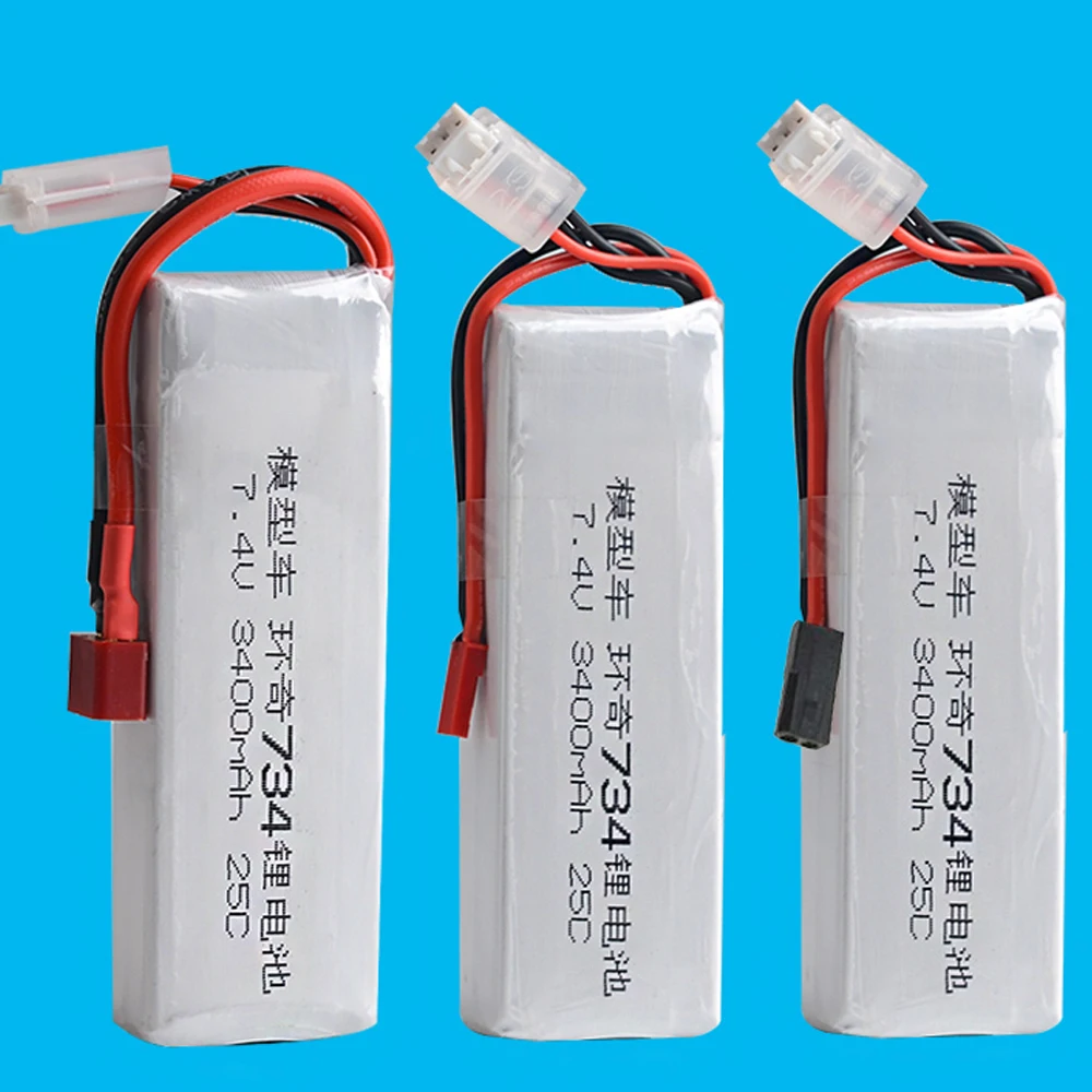 1pcs Battery 7.4 V 3400 MAH 25C 2 S li-po pil (T/Jst/5500)