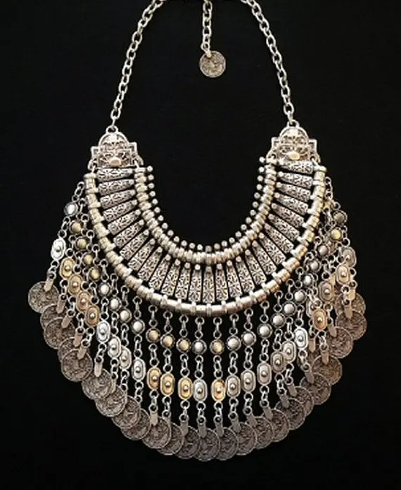 Afghan Bohemian Choker Necklace Earrings Set
