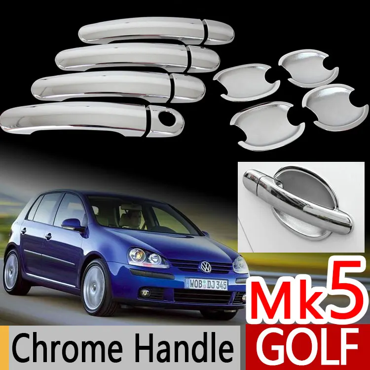 For VW Golf 5 Mk5 Chrome Door Handle Covers Chromium Styling Volkswagen Car Accessories Stickers Car-Styling