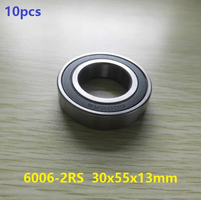 10pcs/lot 6006RS 6006-2RS 6006 2RS RS 30*55*13mm Deep Groove Ball bearing rubber sealed Shaft 30x55x13 mm