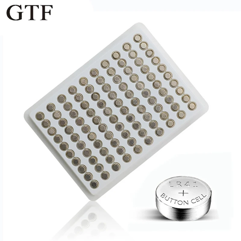 GTF 100PCS/Lot AG3 LR41 SR41W 392 192 GP192A LR736 Button Cell Watch Battery Cell Cion Batteries for flashlights,toys,watches