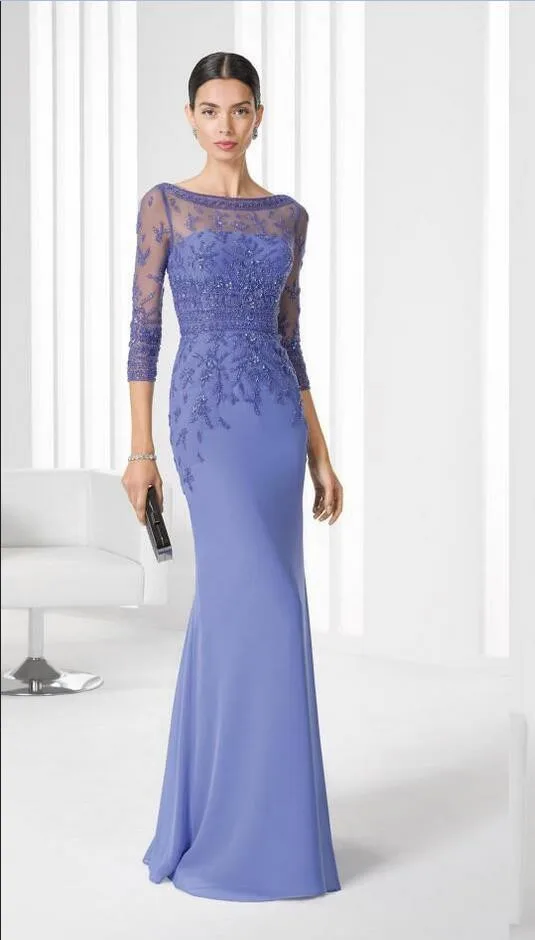 Robe mere de la mariee renda mãe da noiva vestidos de manga longa apliques noivo madrinha vestidos de noite para casamento