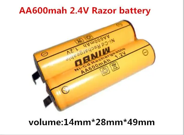 NEW battery AA600mAh 600mah 2.4V Ni-MH Rechargeable Razor battery AA600mAh2.4V  AA 600mAh 2.4V batteries 2pcs/lot