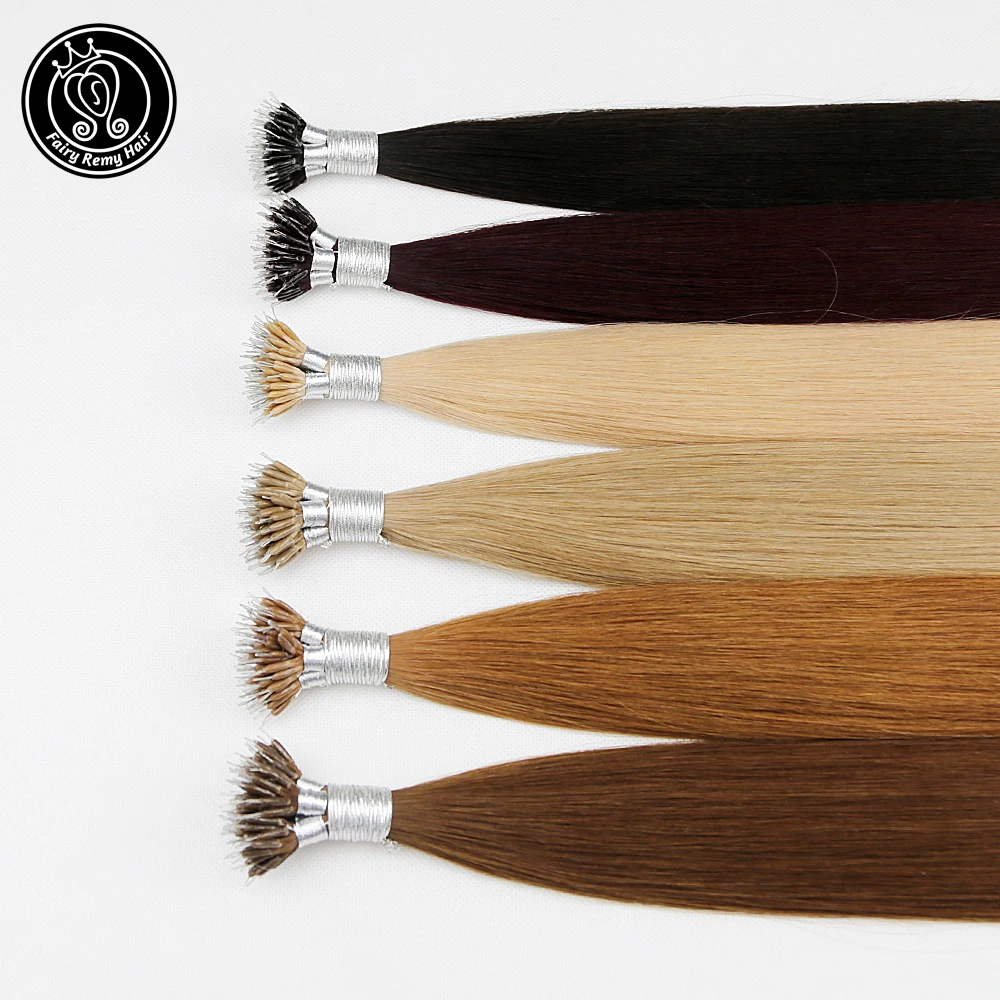 Fee Remy Haar Nano Ring Spitze Micro Perlen Echt Remy Natürliche Europäische Menschliches Haar Extensions Highlights 16 - 22 Zoll 0,8g/strand