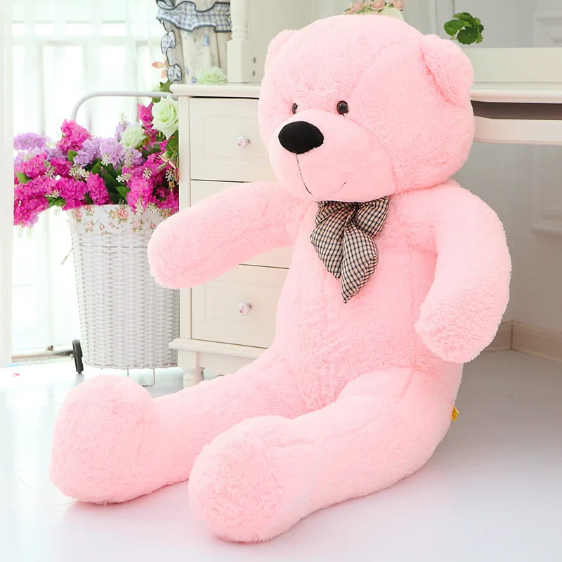 

lovely pink huge plush teddy bear toy cute big eyes bow stuffed teddy bear doll gift about 160cm