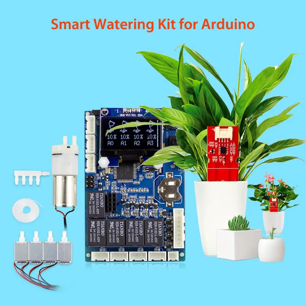 Elecrow Automatic Smart Plant Watering Kit for Arduino Garden DIY Program Flower Water Device Capacitive Soil Moisture Sensor