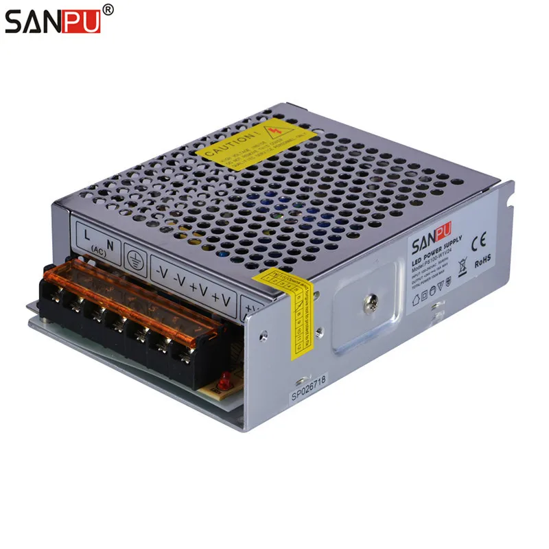 SANPU SMPS 24vdc 100w LED Driver 4a Constant Voltage Switching Power Supply 110v 220v ac/dc Lighting Transformer Converter IP20