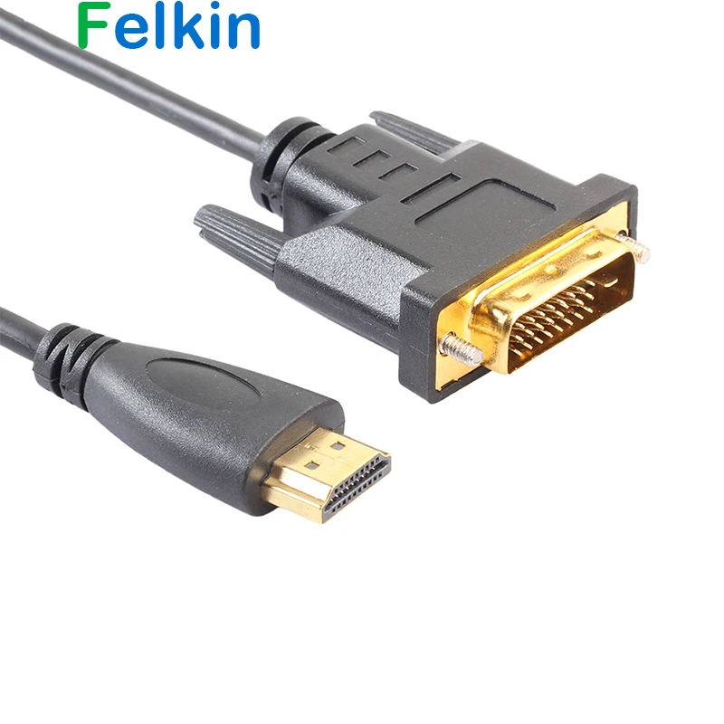 Felkin HDMI-compatibile con DVI cavo DVI-D 24 + 1 Pin cavo 1080P 3D Video convertitore cavo HDMI per DVD LCD HDTV XBOX PS3