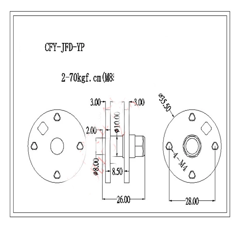 CFY-JFD-YP Disc Hardware Damping Axis Hinge M8 2-70kgf.cm Shaft Dampers Stop at Any Time