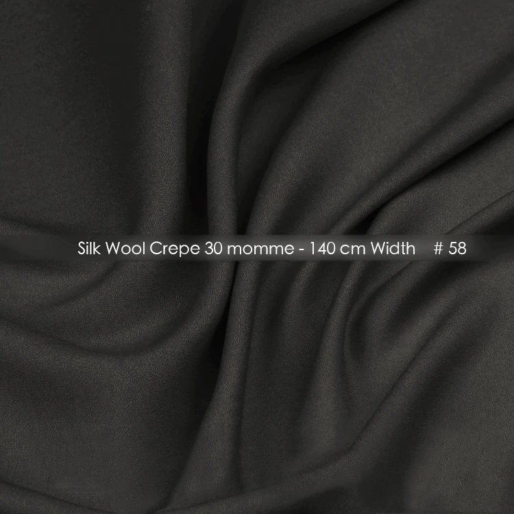 Heavy Silk Wool Crepe Pure Organic Fabric 30 momme Width 55