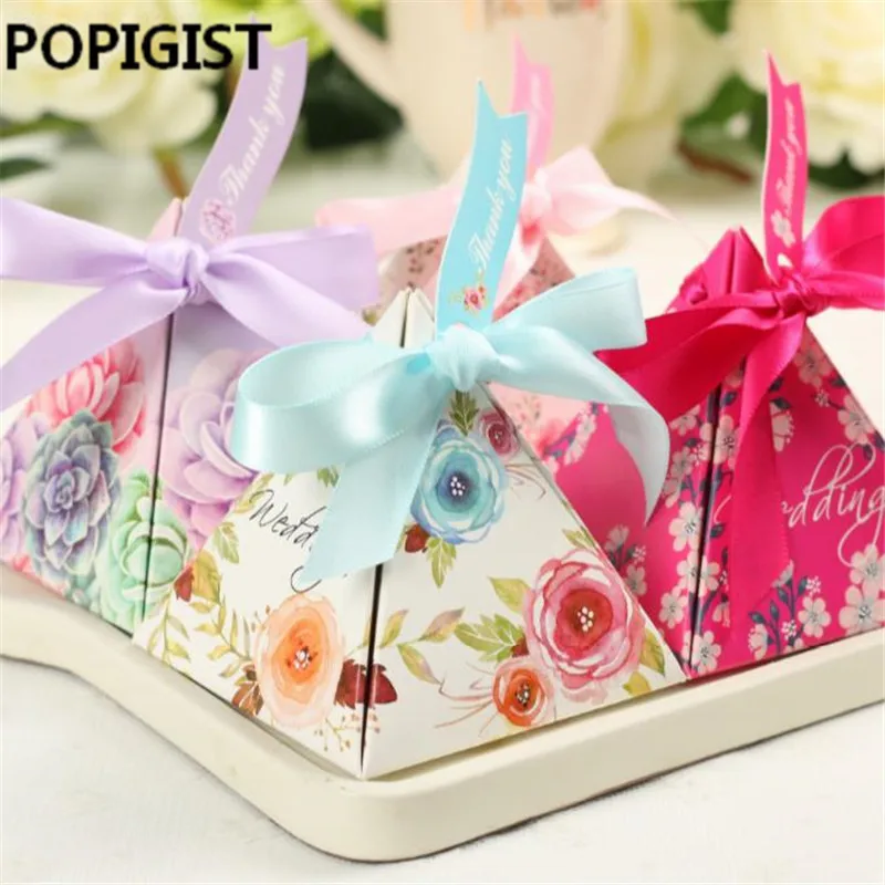 Superior quality candy box Party Favors Wedding Gifts for Guests Bridal Shower Birthday Party Candy Box Favors Decoration 50pcs