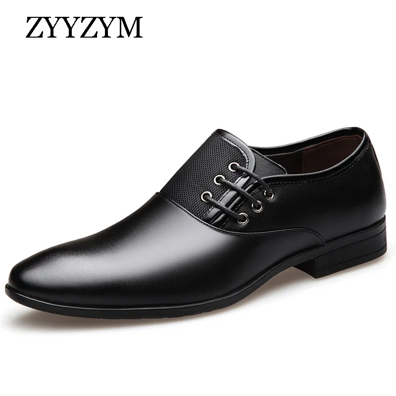 Fashion Men Formal Shoes Size 38-47 Black Brown Classic Point Toe Men Dress Business Party Shoes