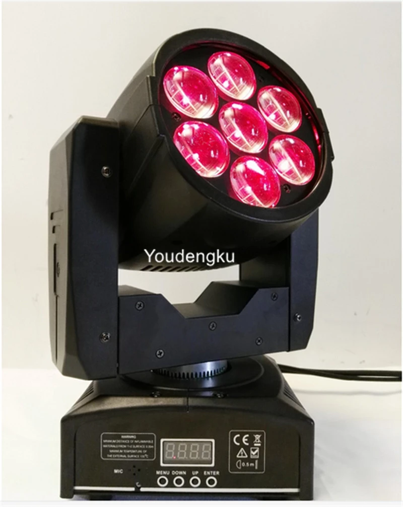 6 pieces Mini 7*12W RGBW 4in1 LED Zoom Moving Head Wash led mini moving head beam wash christmas moving lights